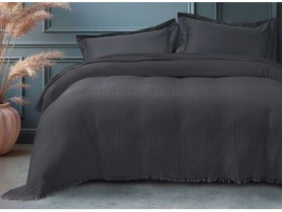 Покрывало Lotus Home - Napa muslin anthracite (Турция), 200 х 220 см Покрывало Lotus Home - Napa muslin anthracite (Турция), 200 х 220 см